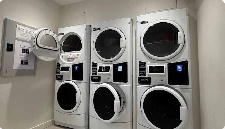 Inside the laundry - machines and facilities